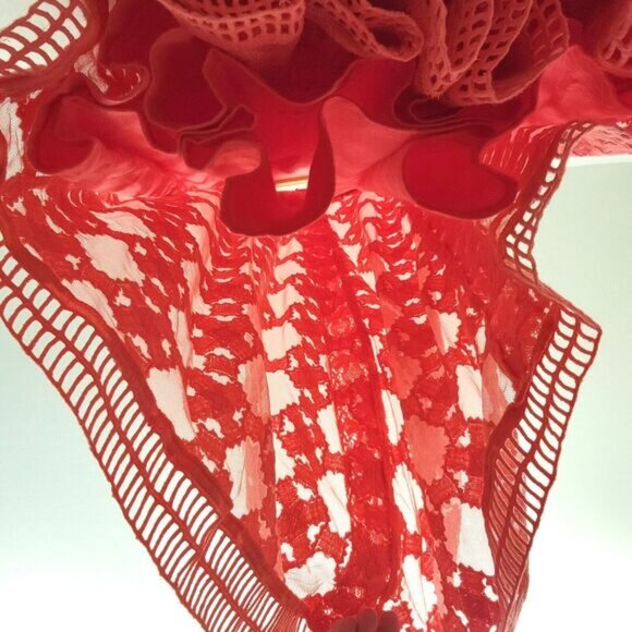 Sundance Dress Size 12 Coral Embroidered Mesh Lace Sleeveless Fully Lined Boho - Picture 8 of 10